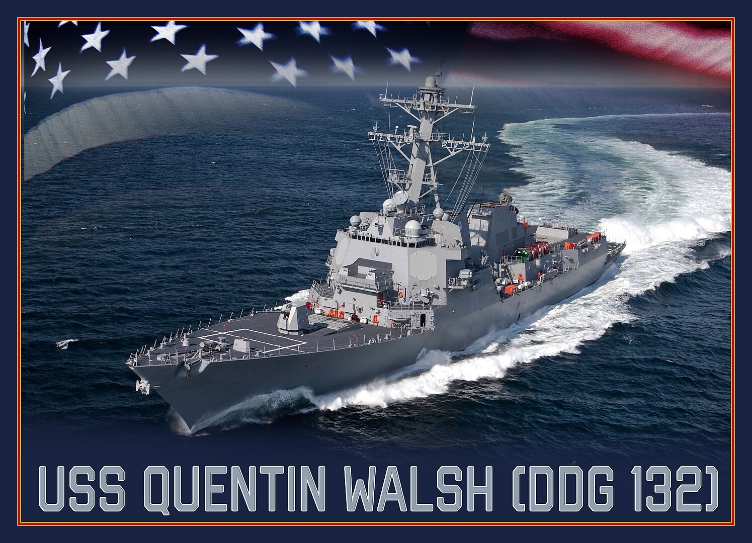 Computer generated illustration of the new USS Quentin Walsh (DDG-132). (U.S. Navy) Computer generated illustration of the new USS Quentin Walsh (DDG-132). (U.S. Navy)